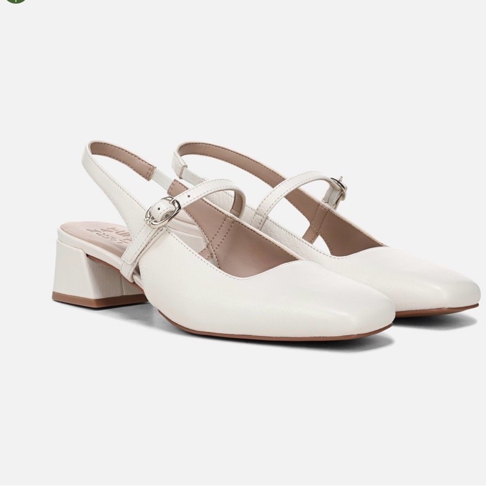 Naturalizer ivory Mary Jane Slingback block Heels
